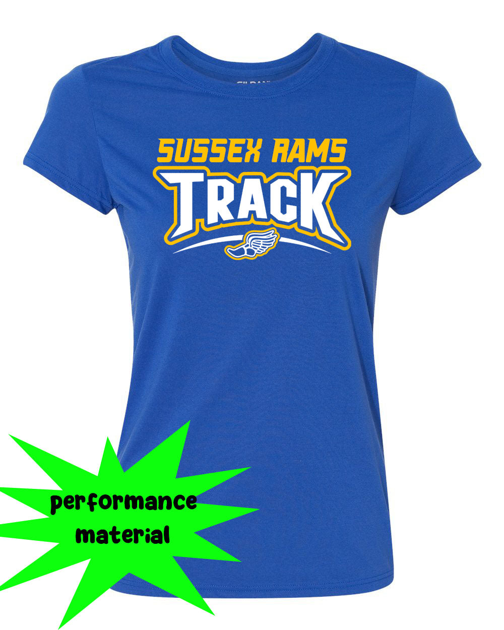 Sussex Rams TEAM LADIES Track Performance Material T-Shirt