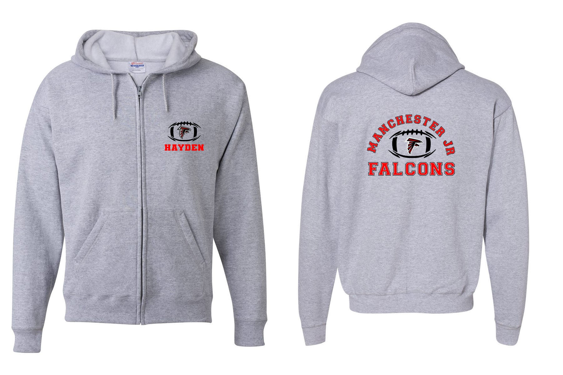 Falcons Football Zip up Sweatshirt Design 1