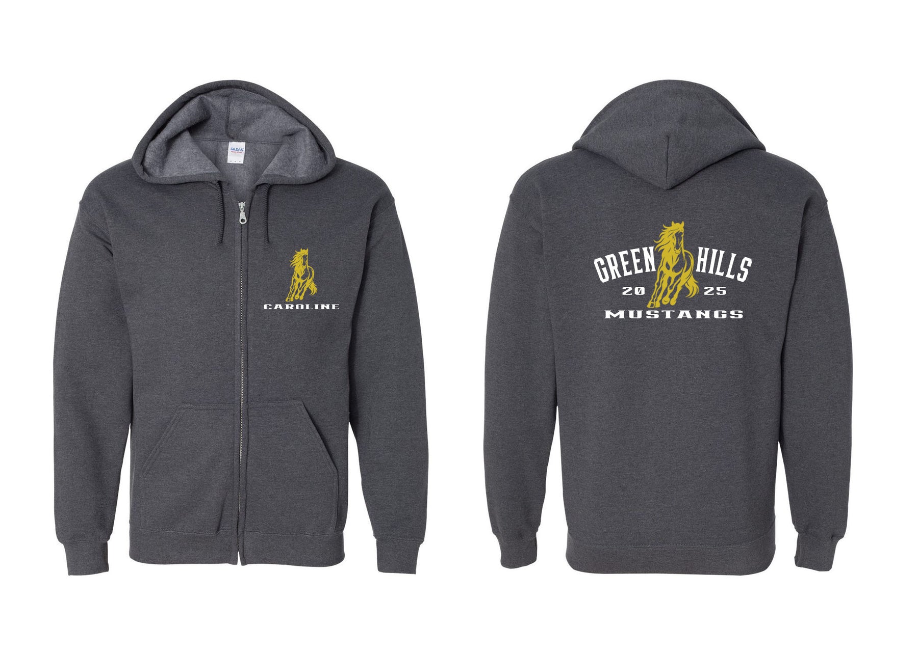 Green Hills Zip up Sweatshirt Design 20