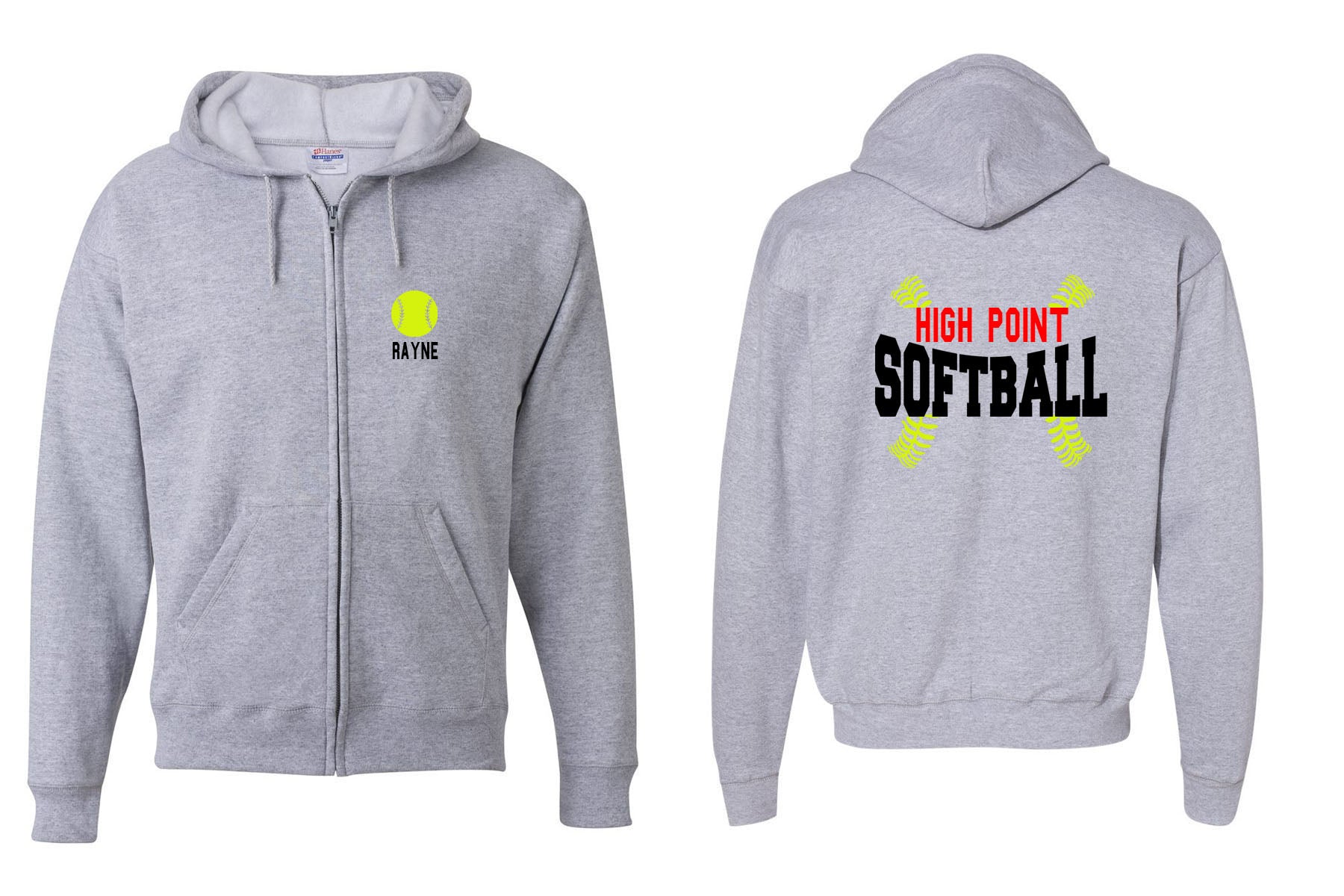 High Point Softball design 1 Zip up Sweatshirt
