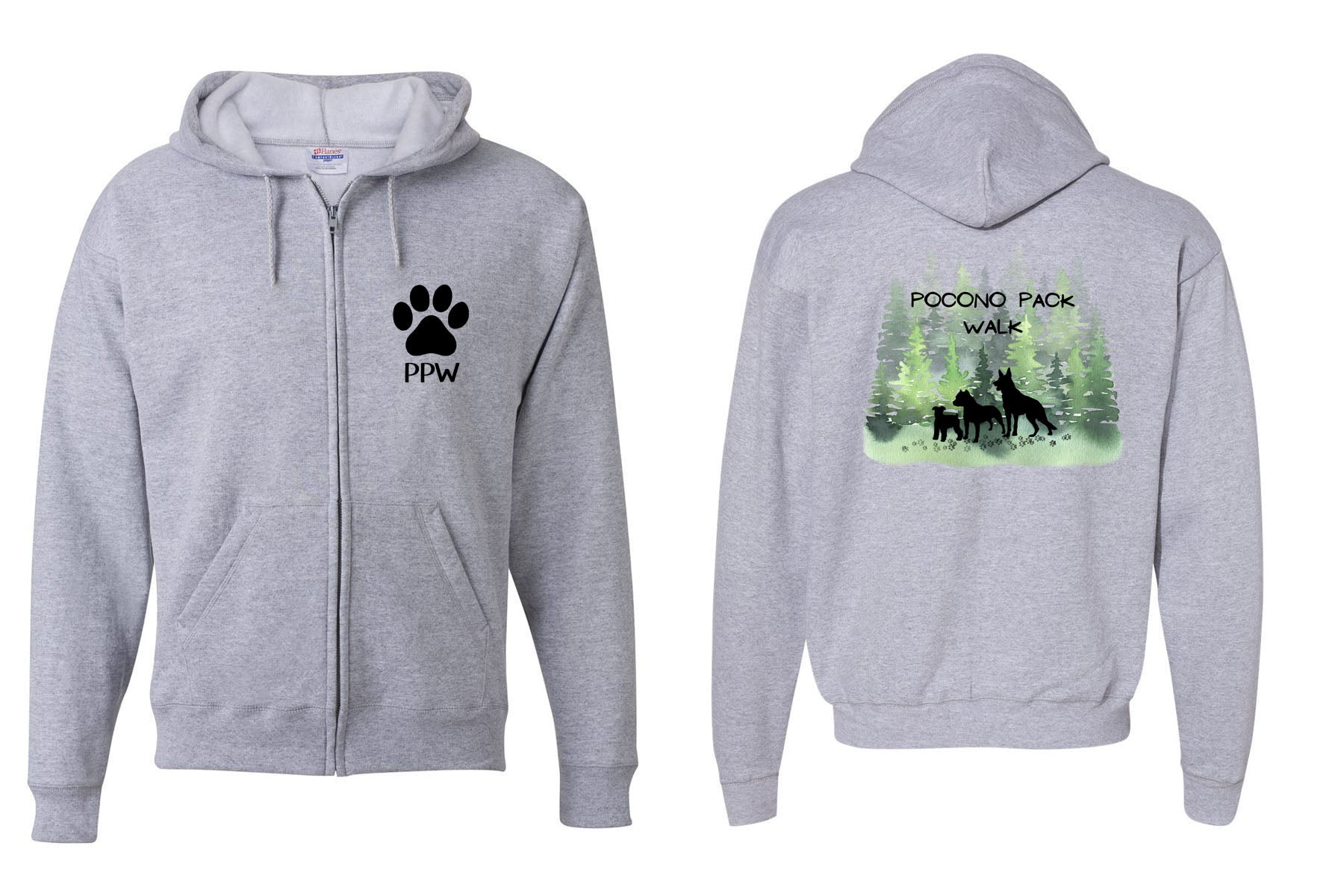 Pocono Pack Walk Design 2 Zip up Sweatshirt