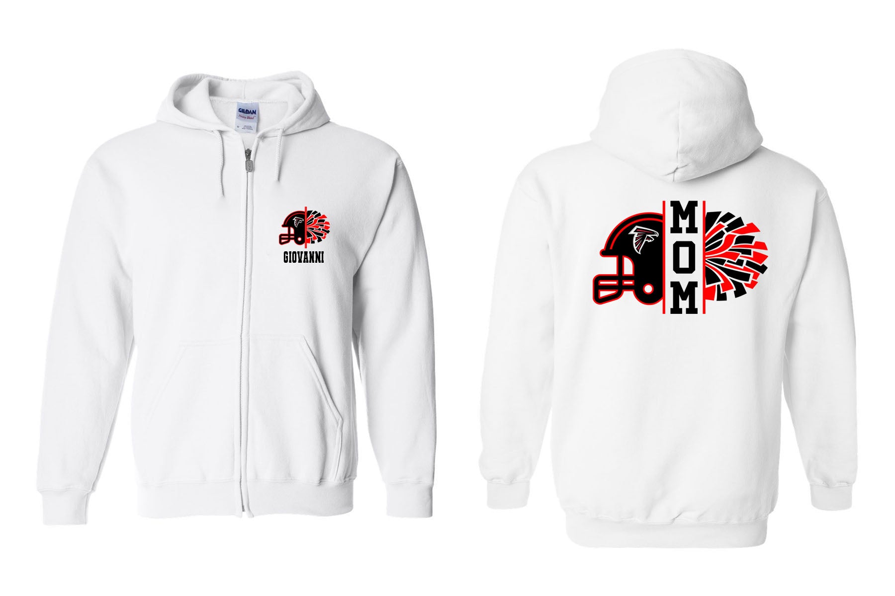 Falcons Cheer Zip up Sweatshirt Design 2