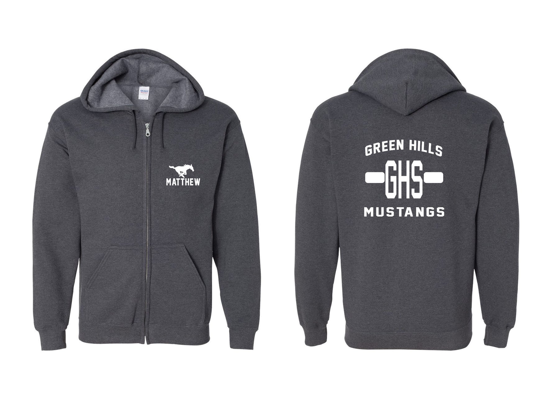 Green Hills design 19 Zip up Sweatshirt