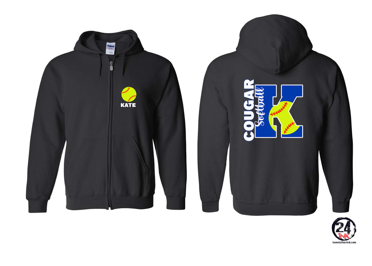 Kittatinny Softball Design 5 Zip up Sweatshirt