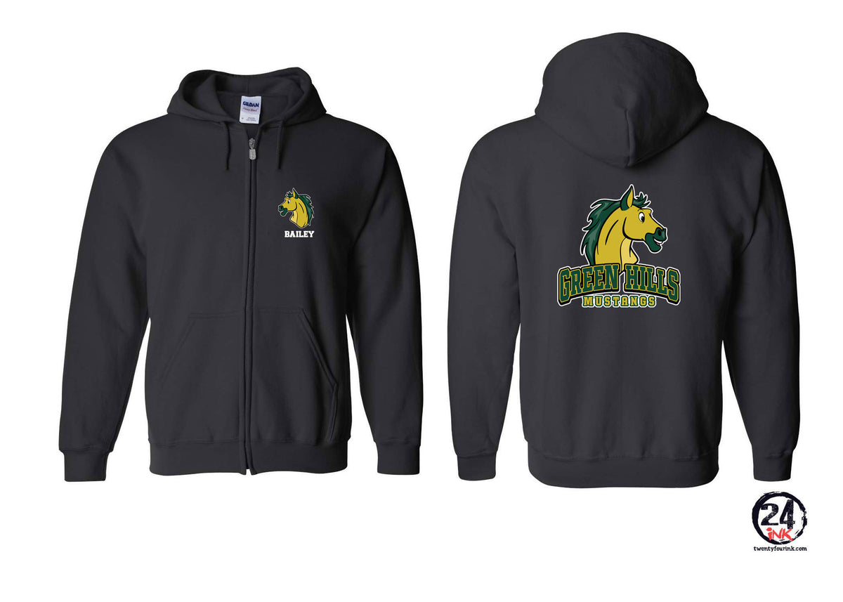 Green Hills design 14 Zip up Sweatshirt