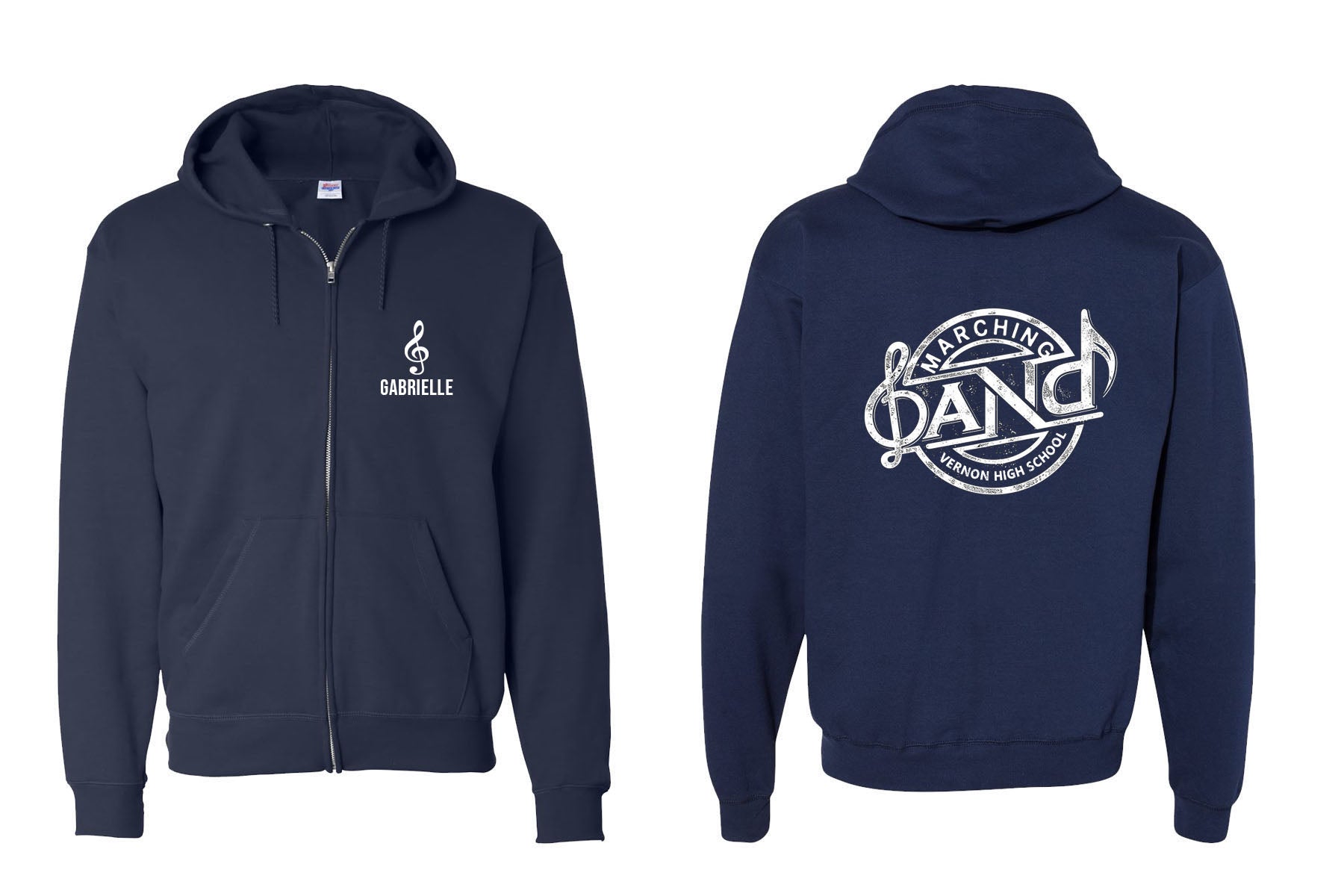Vernon Marching Band design 1 Zip up Sweatshirt