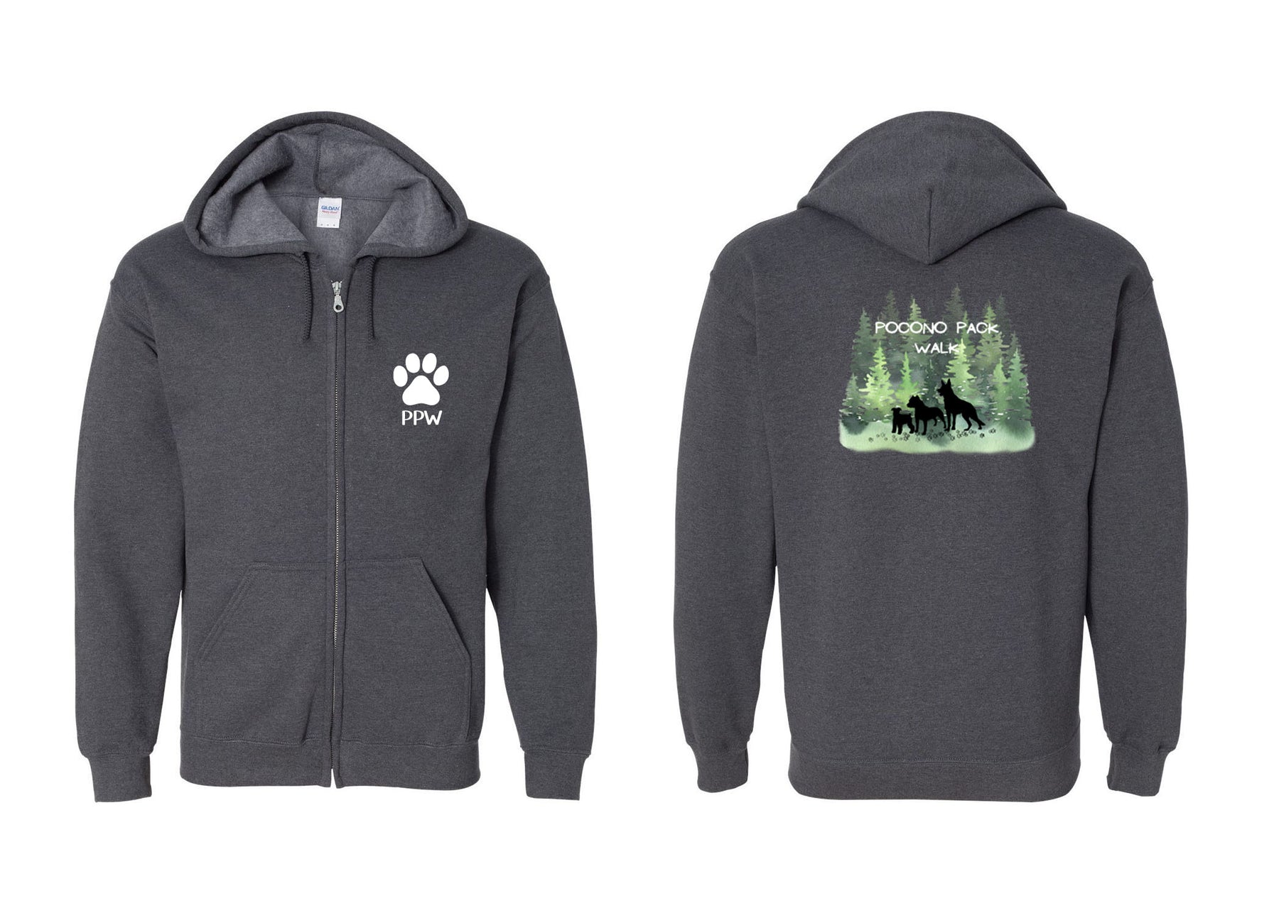 Pocono Pack Walk Design 2 Zip up Sweatshirt