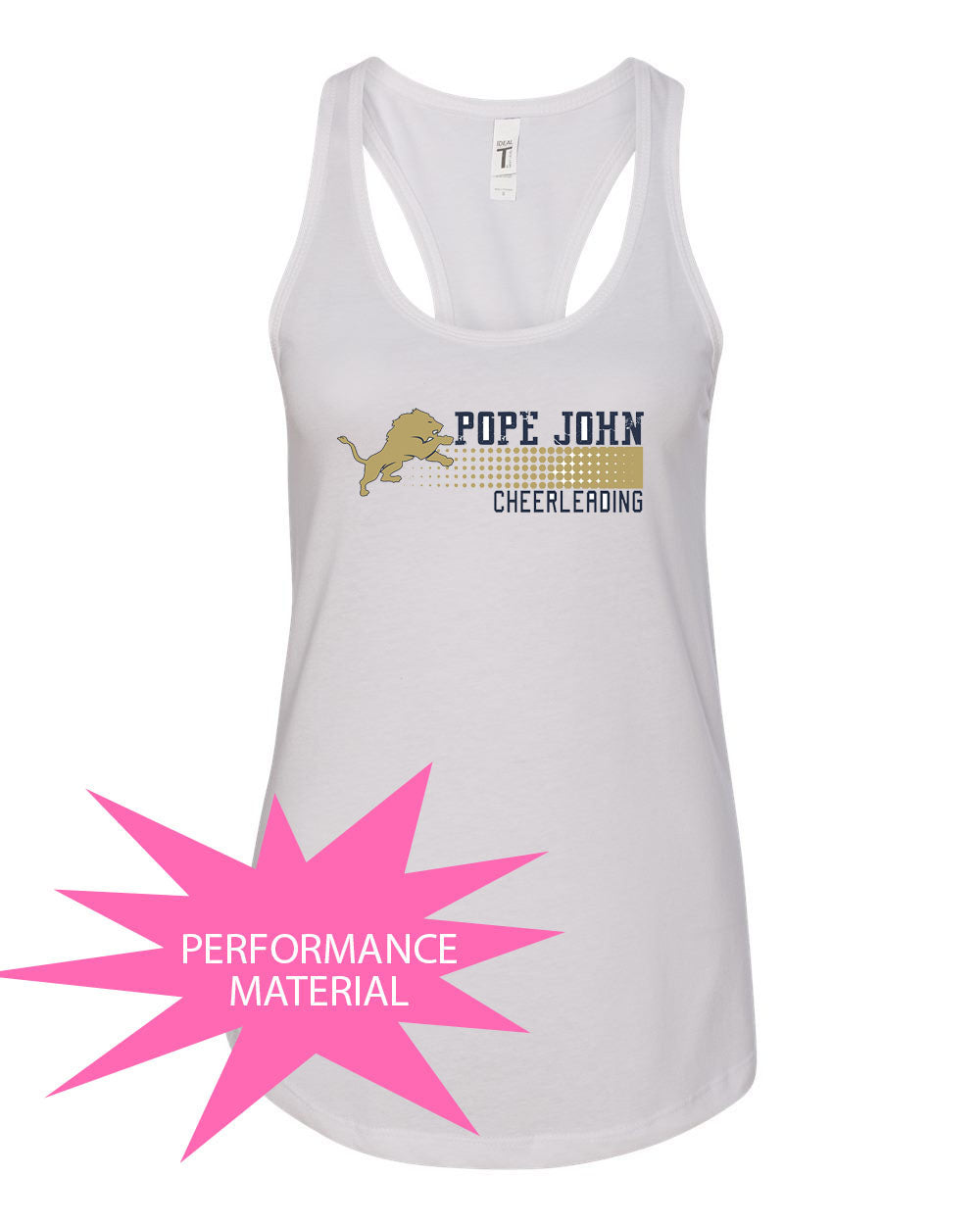 Pope John Cheer Design 4 Performance Racerback Tank Top