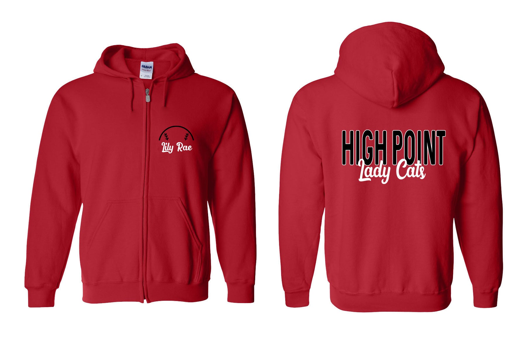 High Point Softball design 7 Zip up Sweatshirt