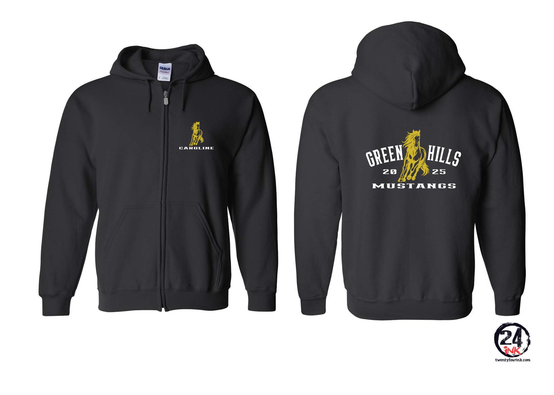 Green Hills Zip up Sweatshirt Design 20