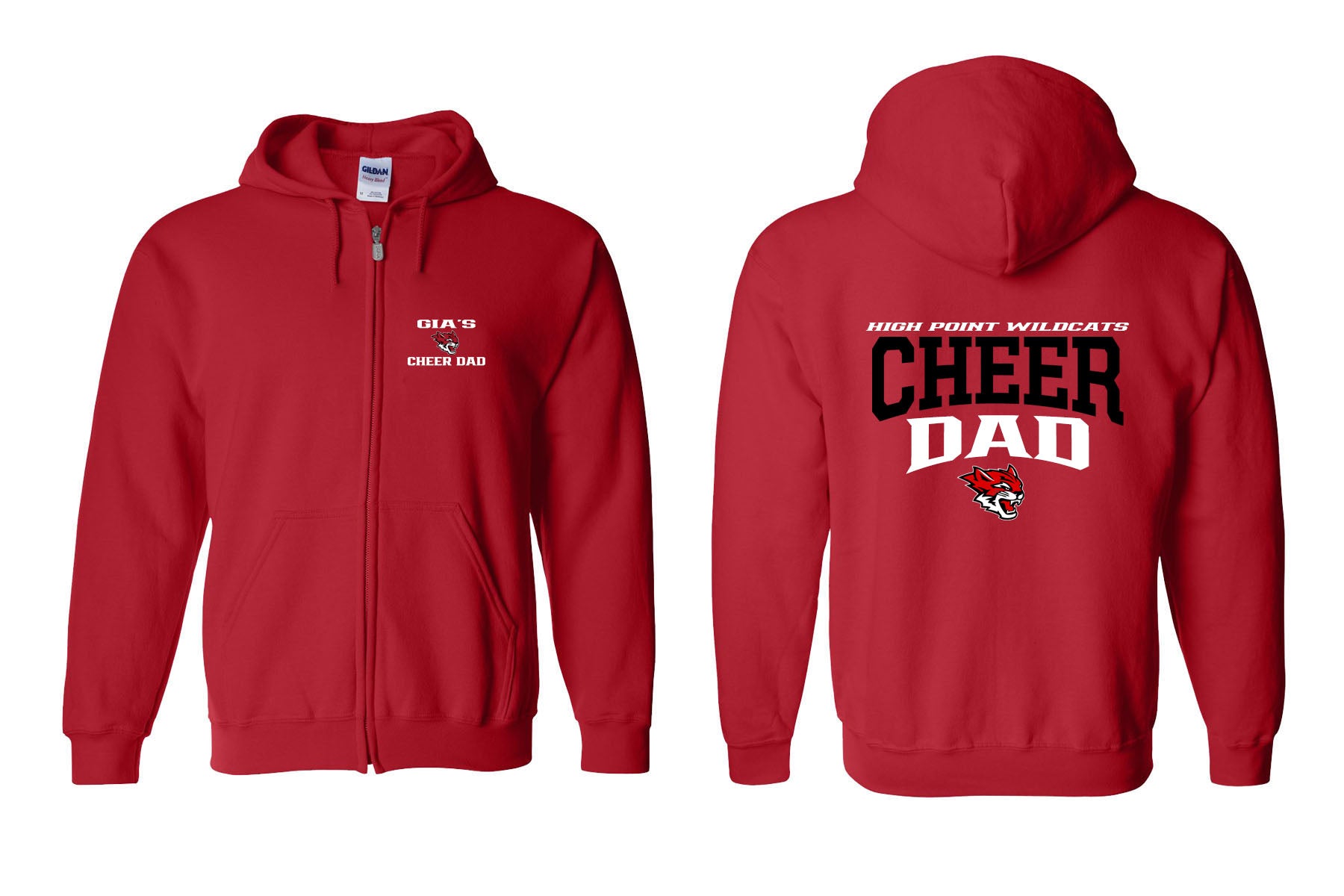 Wildcats Cheer design 6 Zip up Sweatshirt