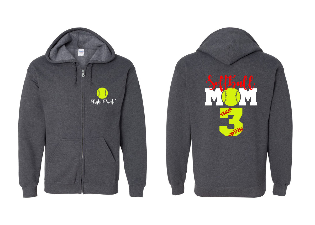 High Point Softball design 6 Zip up Sweatshirt