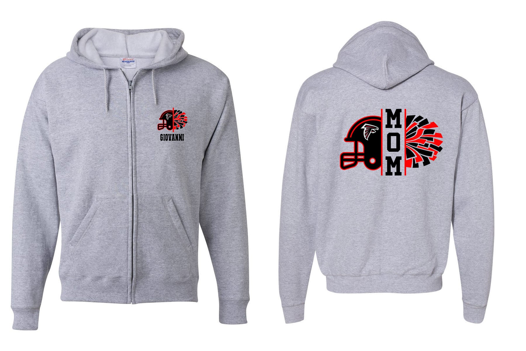 Falcons Cheer Zip up Sweatshirt Design 2