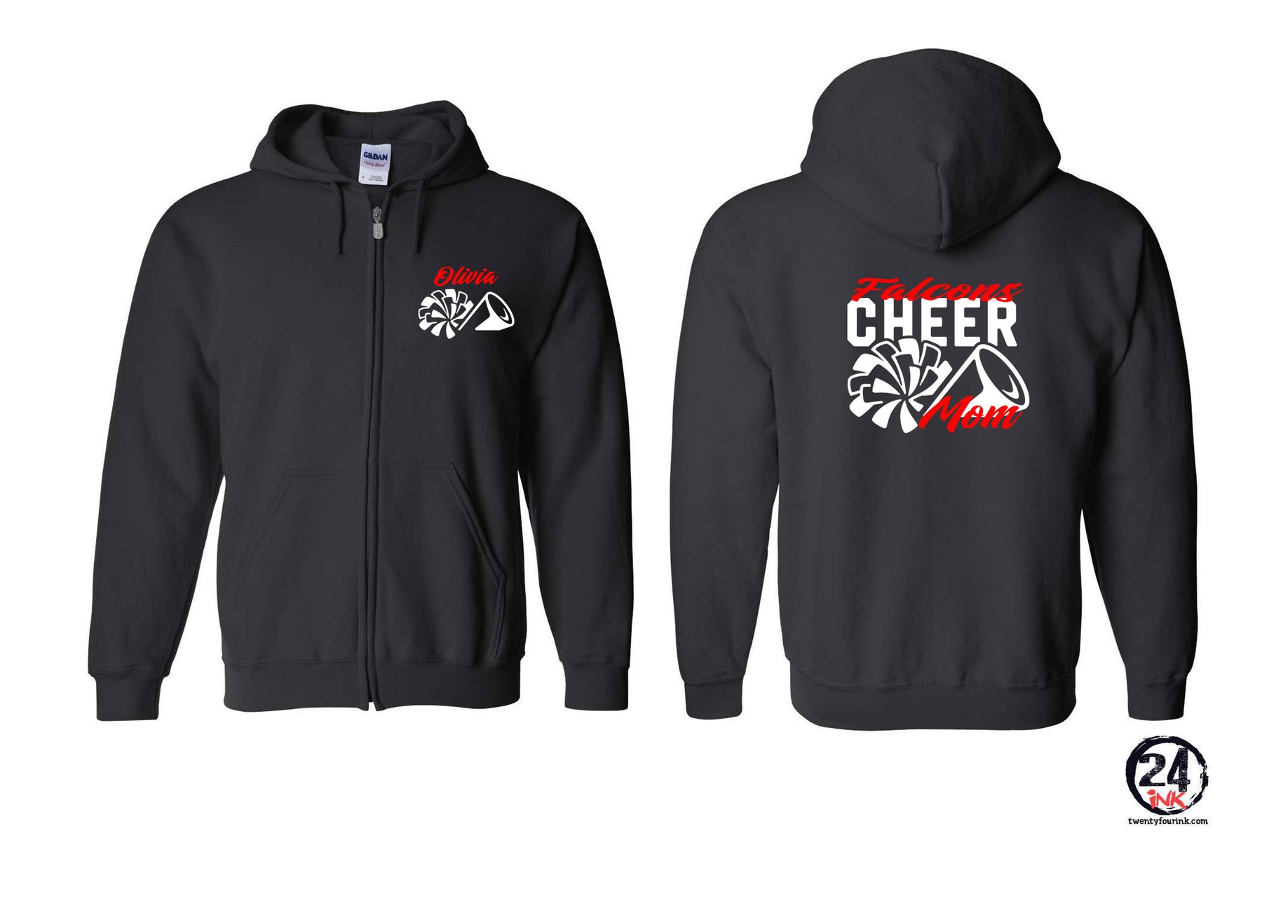 Falcons Cheer Zip up Sweatshirt Design 3