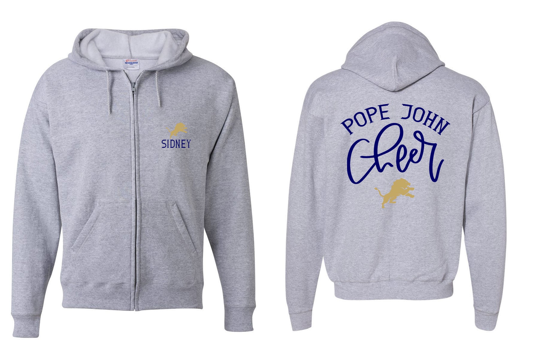 Pope John Cheer Design 8 Zip up Sweatshirt