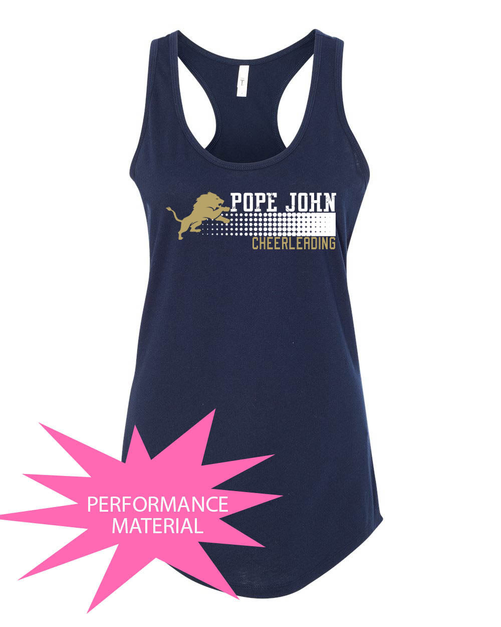 Pope John Cheer Design 4 Performance Racerback Tank Top