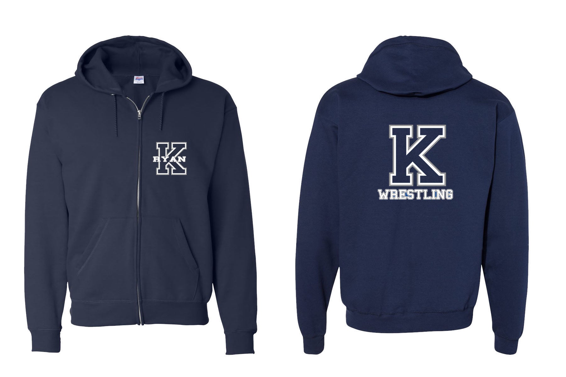 Kittatinny Wrestling Design 6 Zip up Sweatshirt