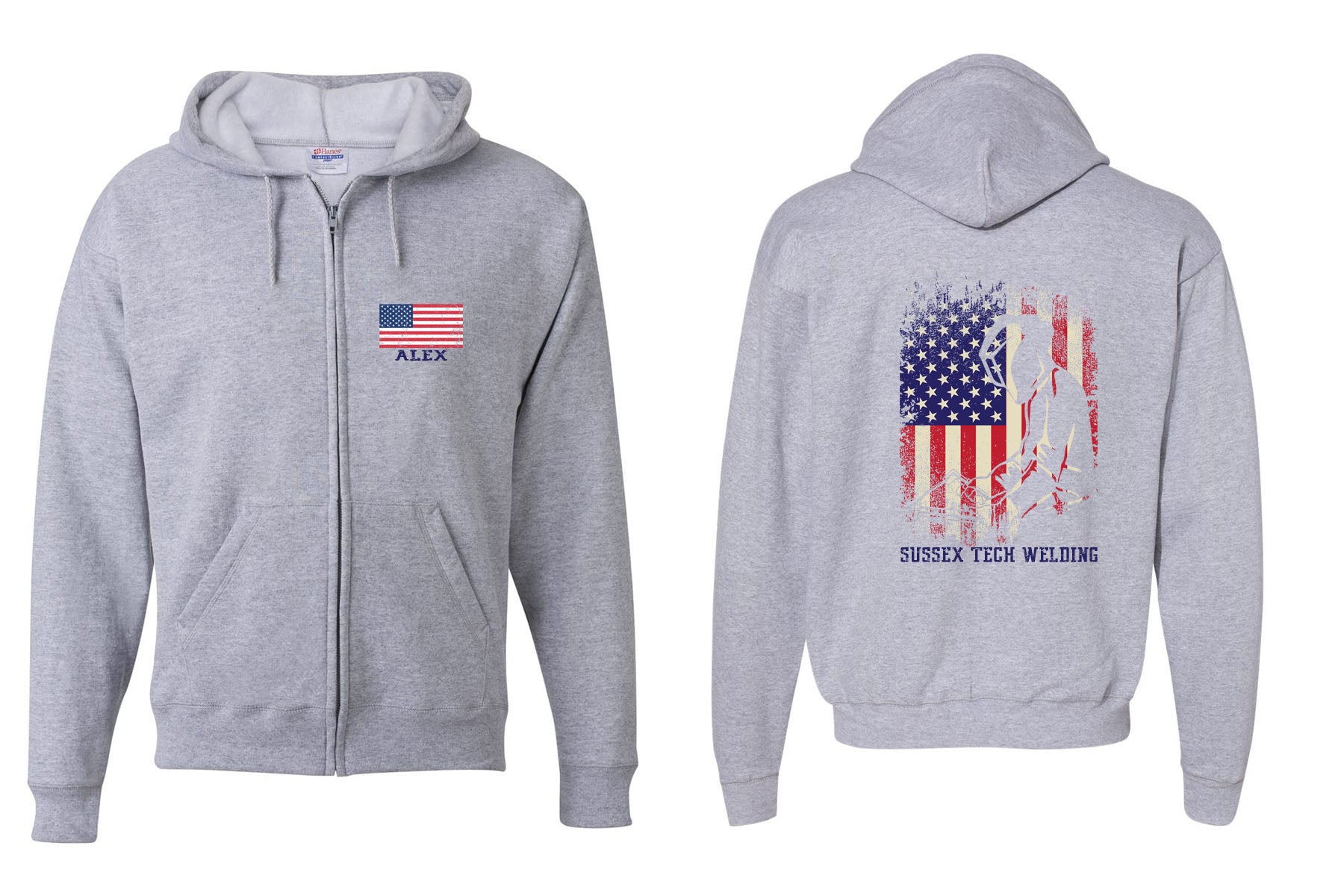 Sussex Tech Welding design 5 Zip up Sweatshirt