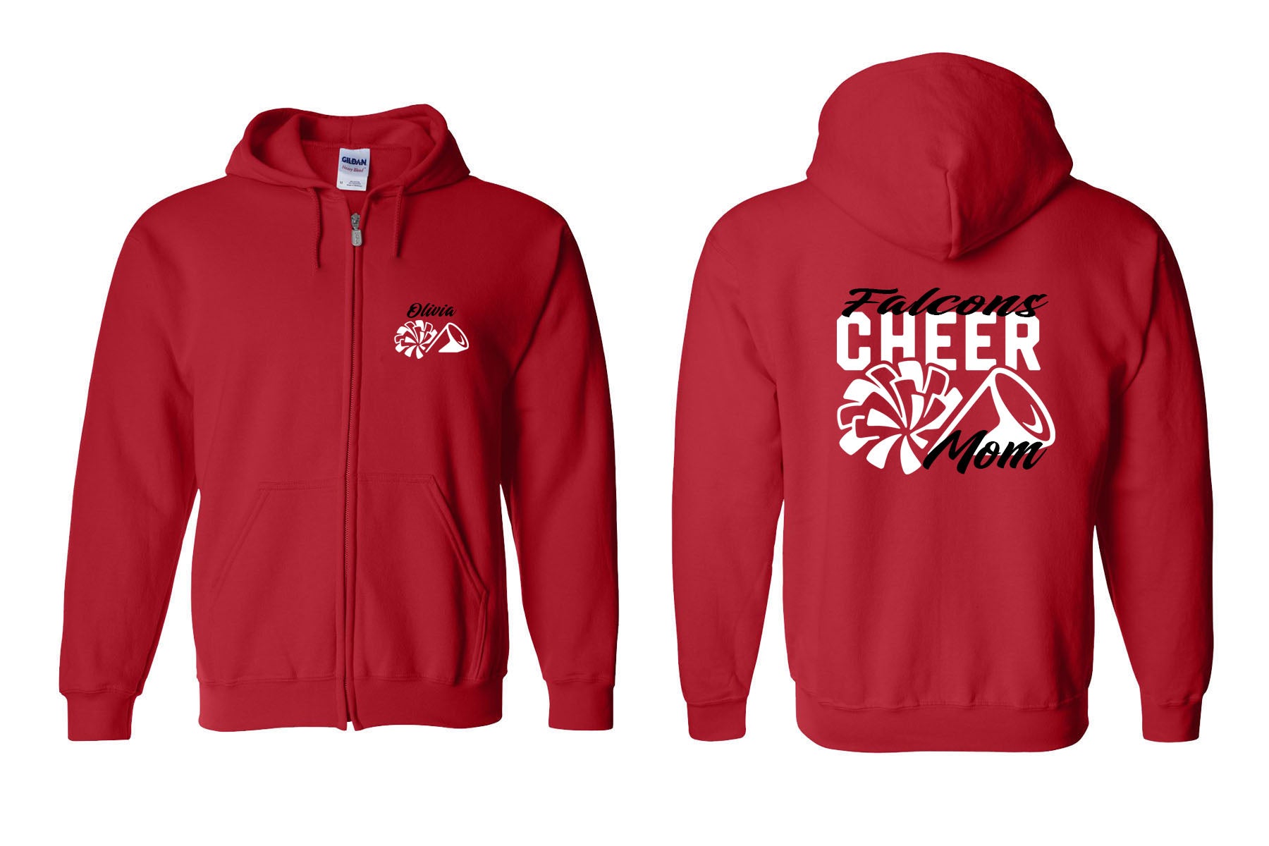 Falcons Cheer Zip up Sweatshirt Design 3