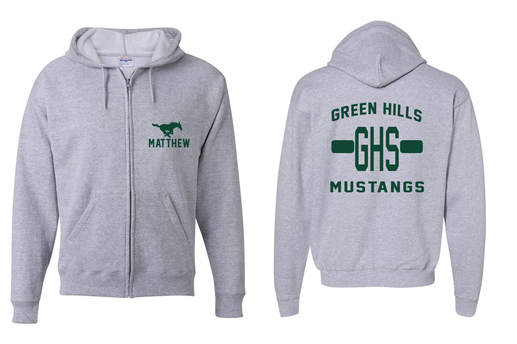 Green Hills design 19 Zip up Sweatshirt