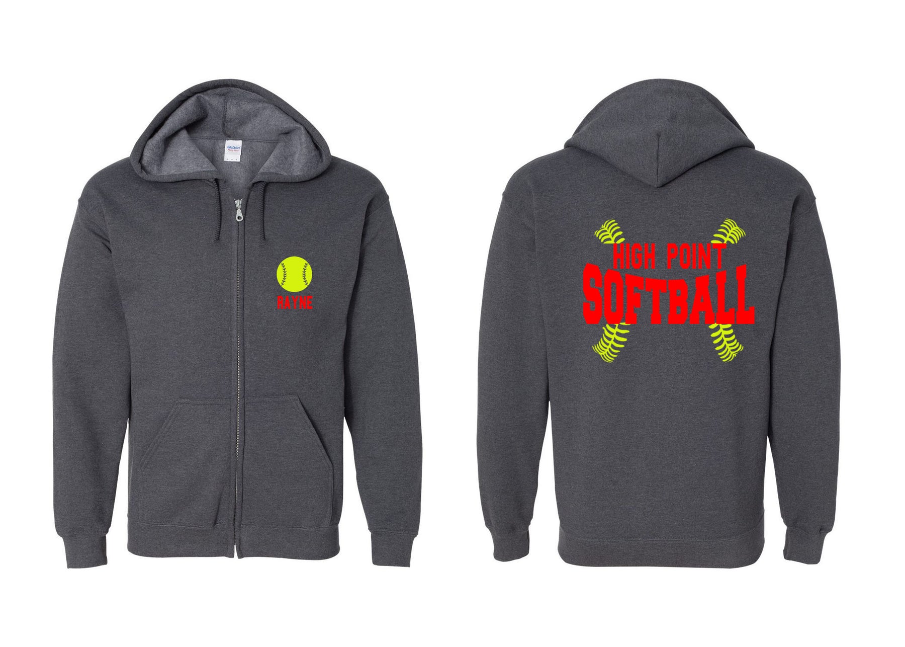 High Point Softball design 1 Zip up Sweatshirt