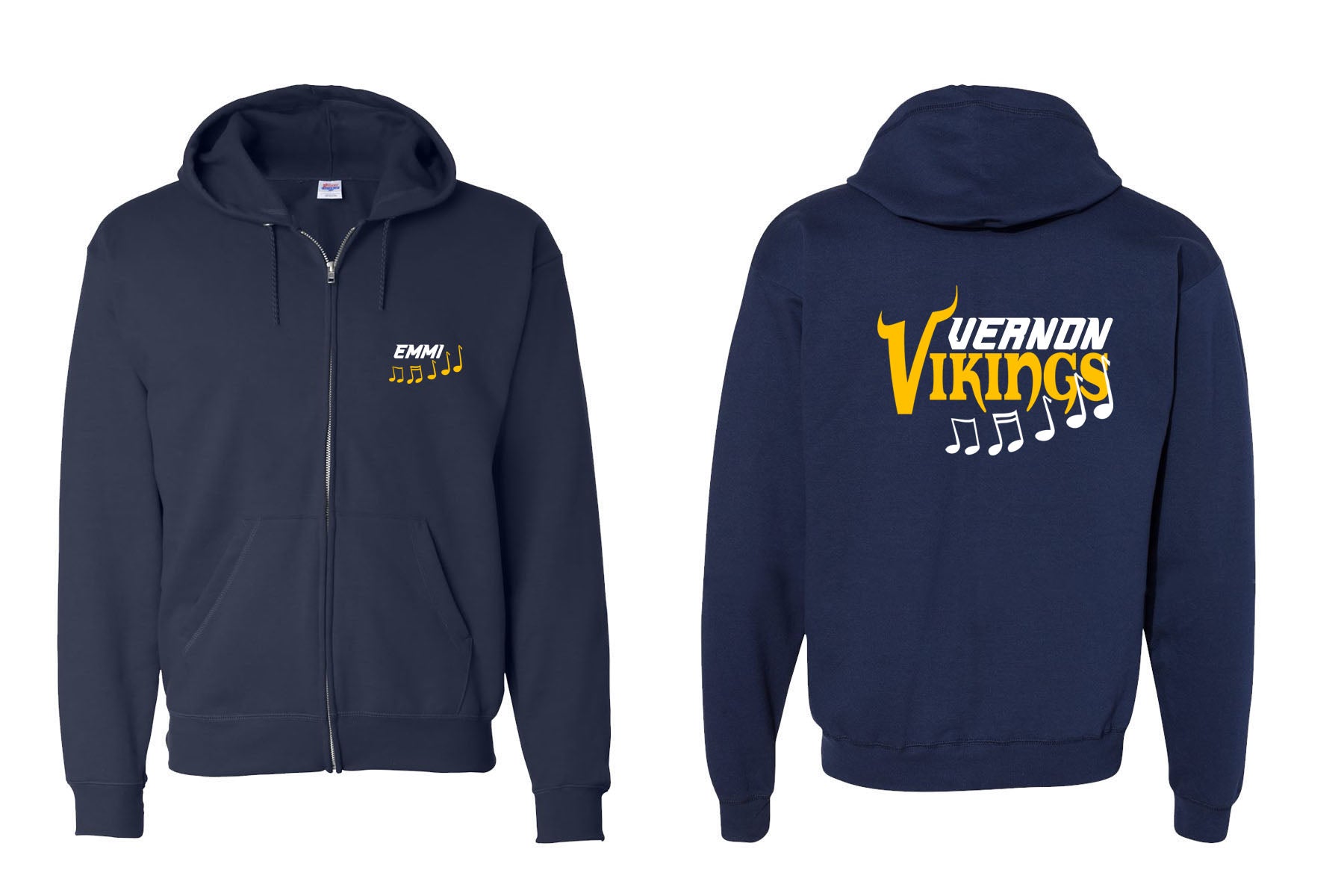 Vernon Marching Band design 2 Zip up Sweatshirt
