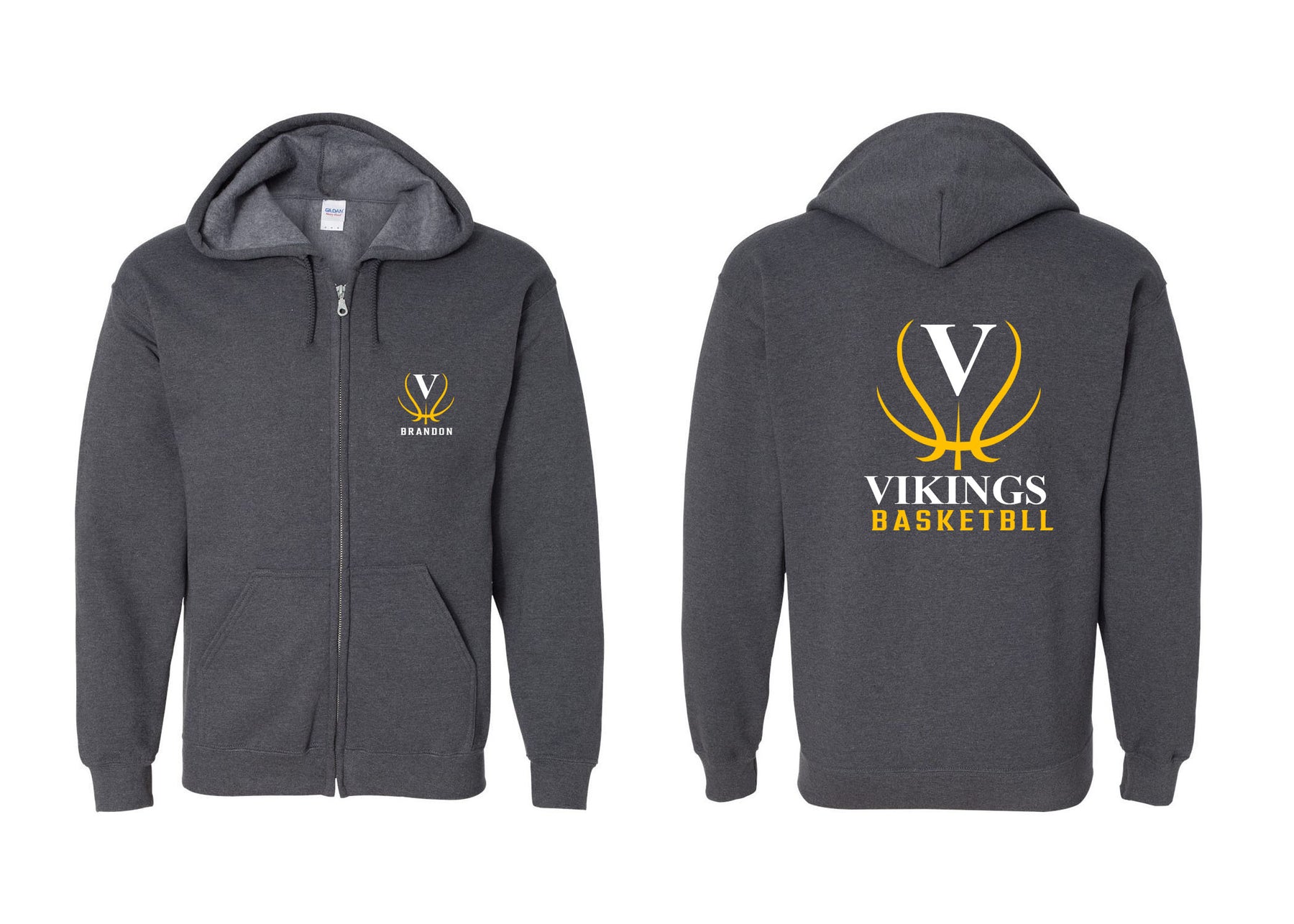 Vernon Basketball design 3 Zip up Sweatshirt