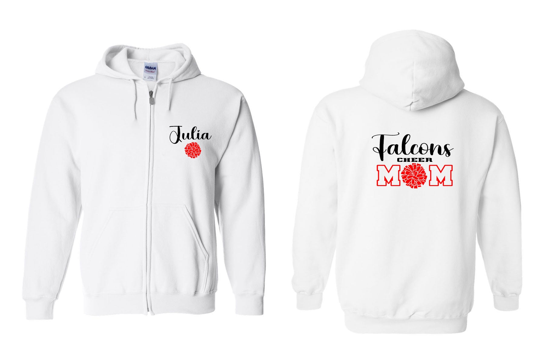 Falcons Cheer Zip up Sweatshirt Design 1