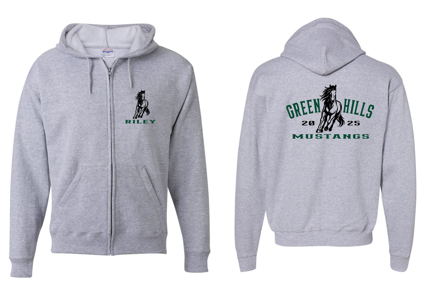 Green Hills Zip up Sweatshirt Design 20