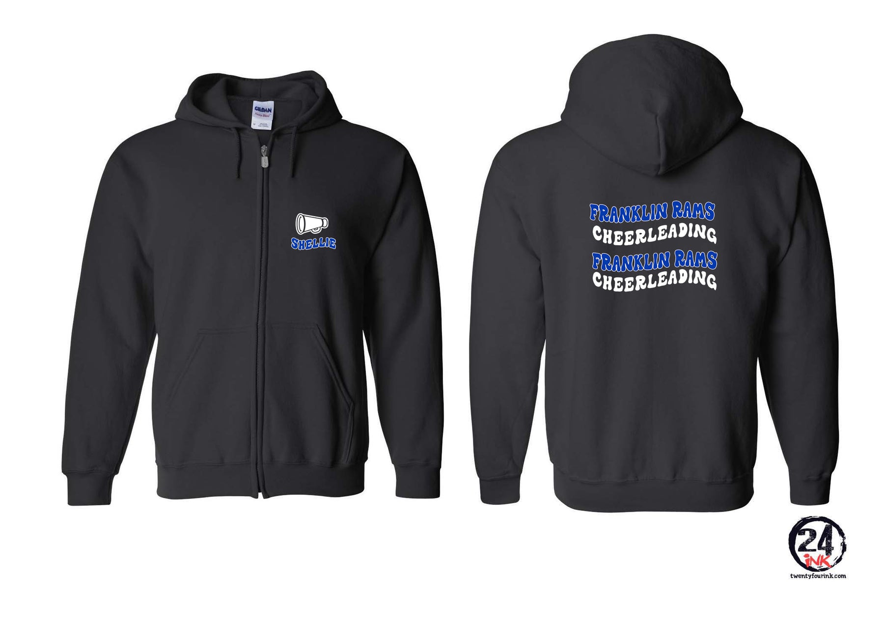 Franklin Cheer design 1 Zip up Sweatshirt