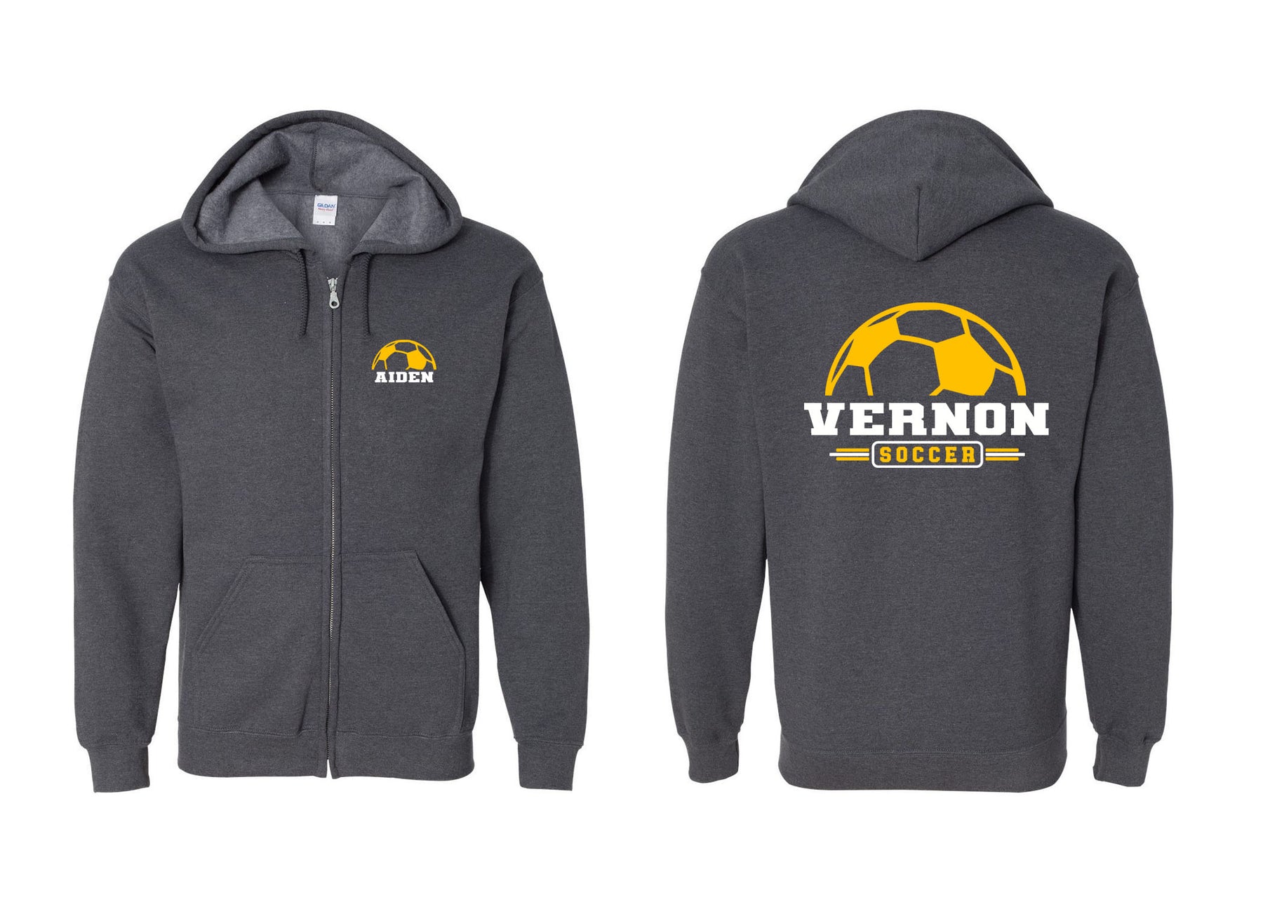 Vernon Soccer Design 1 Zip up Sweatshirt