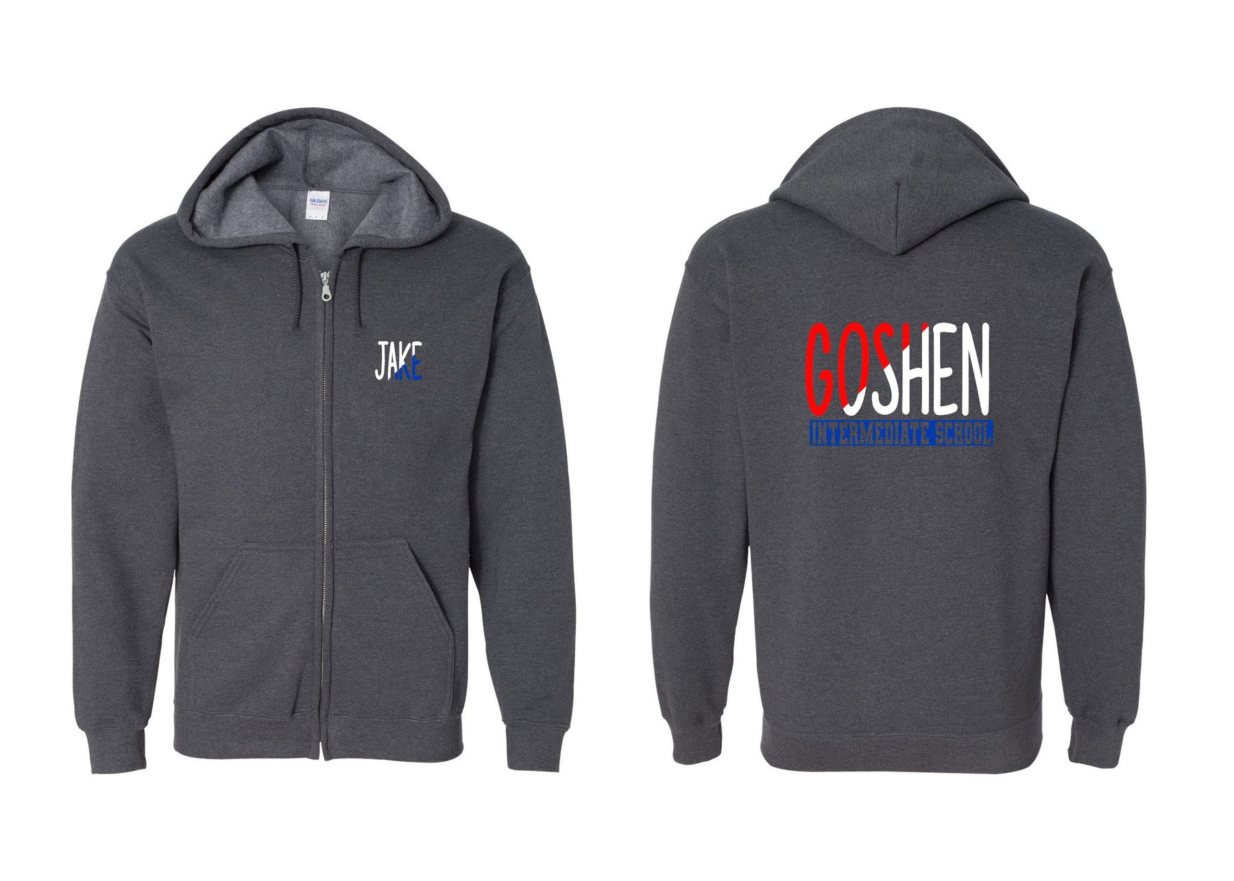 Goshen School Design 3 Zip up Sweatshirt