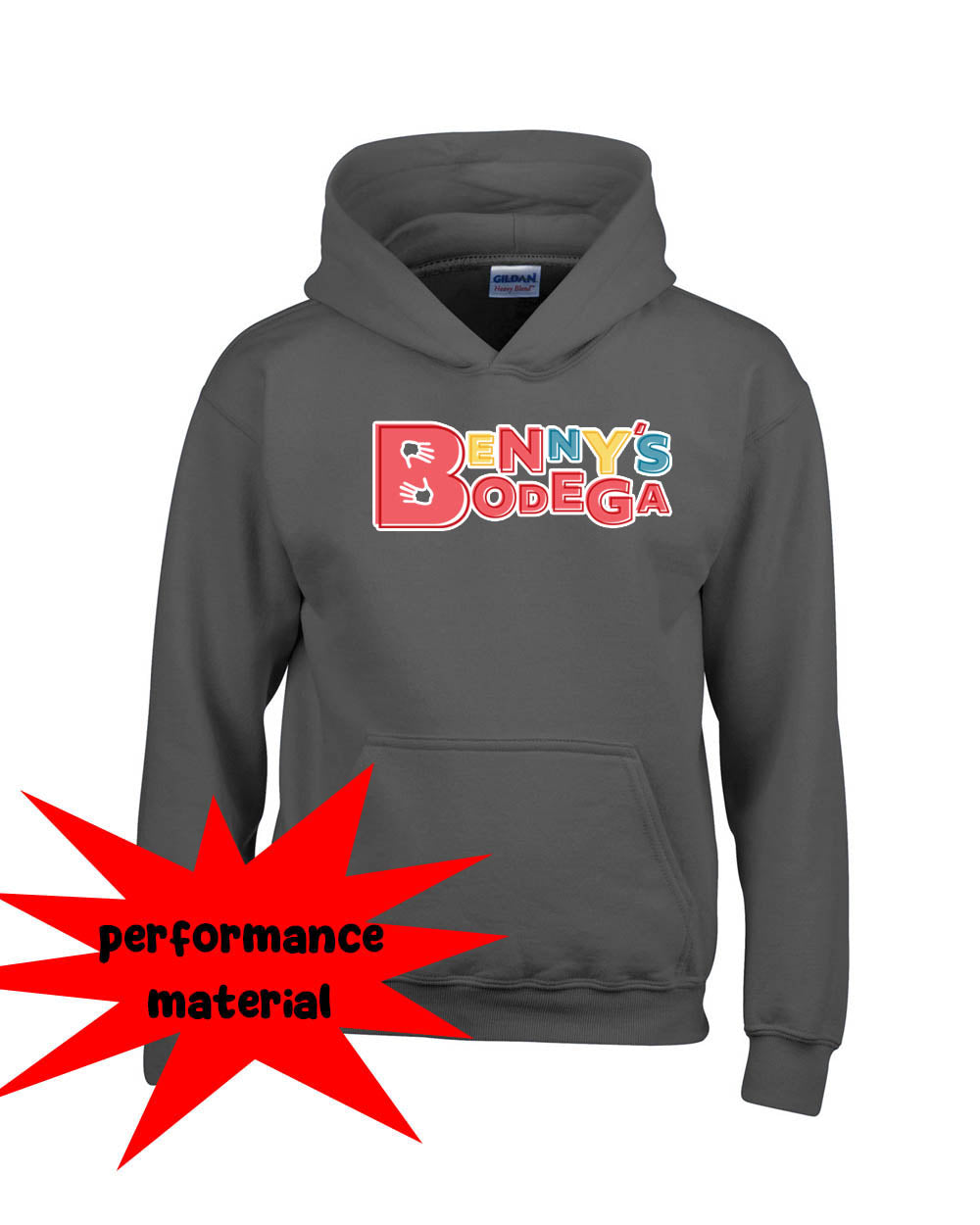 Benny's Bodega Performance Hooded Sweatshirt Design 1