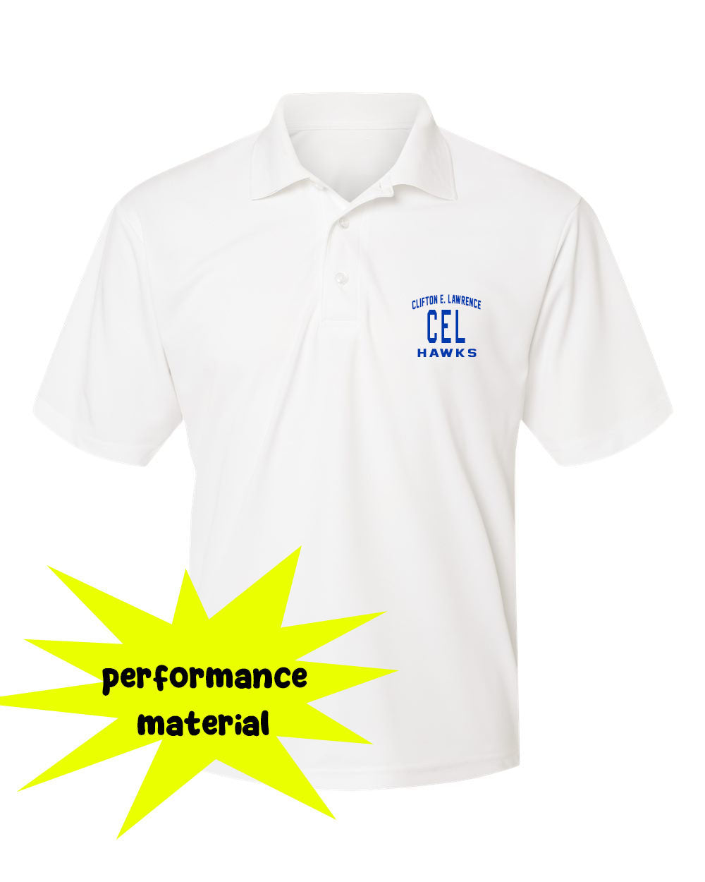 Clifton E. Lawrence Performance Material Polo T-Shirt Design 3