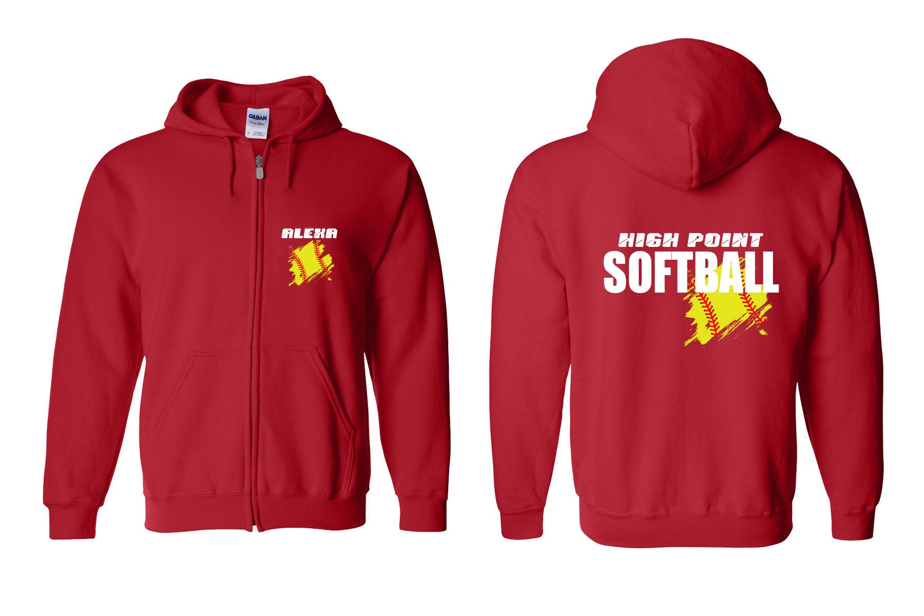 High Point Softball design 3 Zip up Sweatshirt