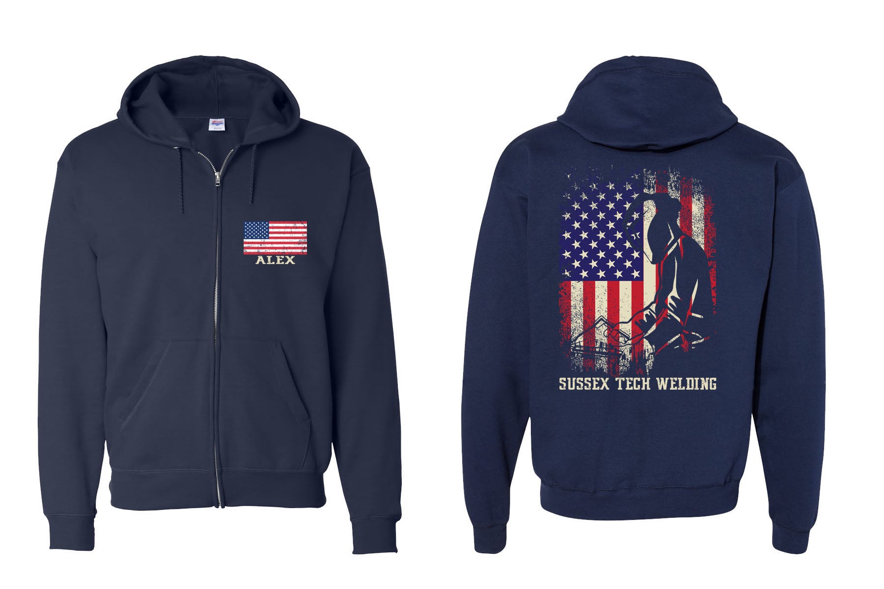 Sussex Tech Welding design 5 Zip up Sweatshirt