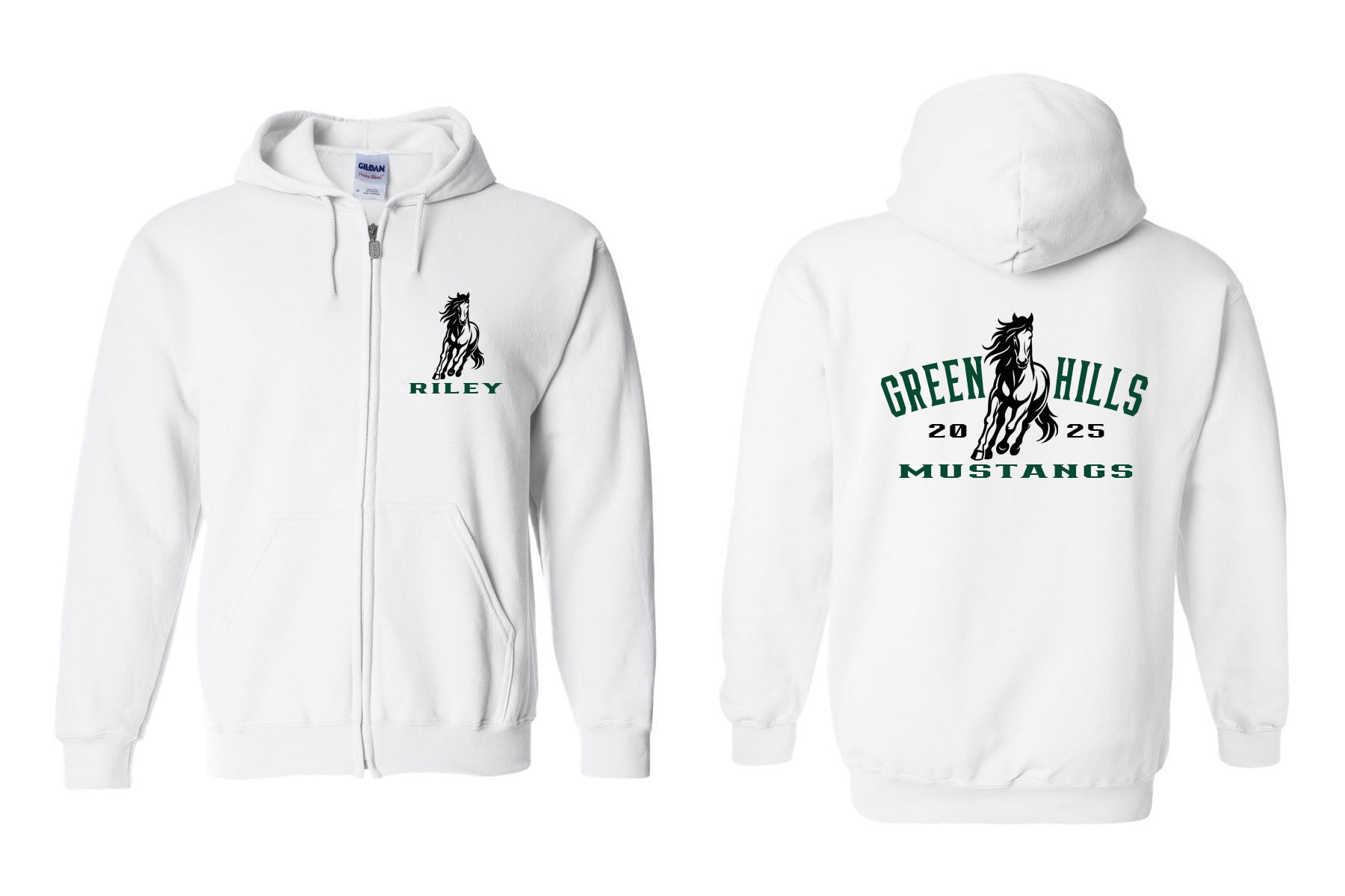 Green Hills Zip up Sweatshirt Design 20