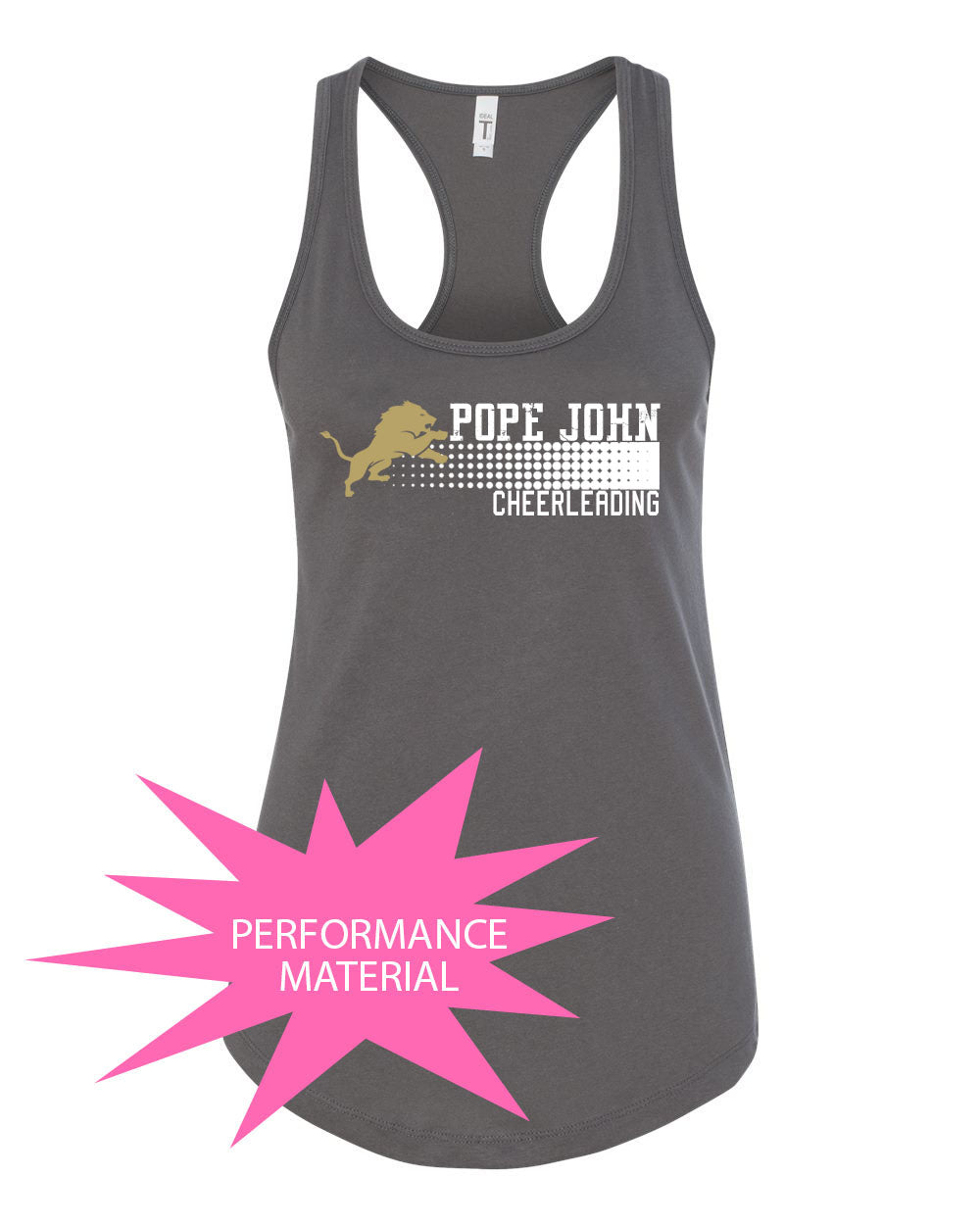 Pope John Cheer Design 4 Performance Racerback Tank Top