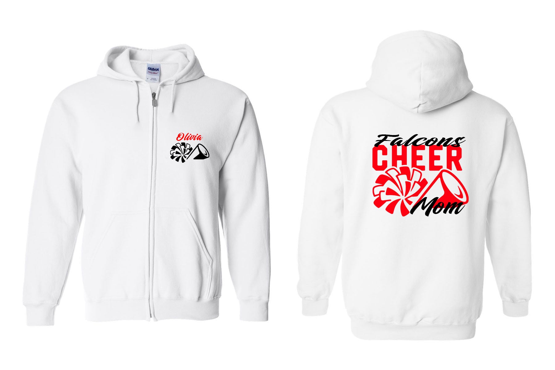 Falcons Cheer Zip up Sweatshirt Design 3