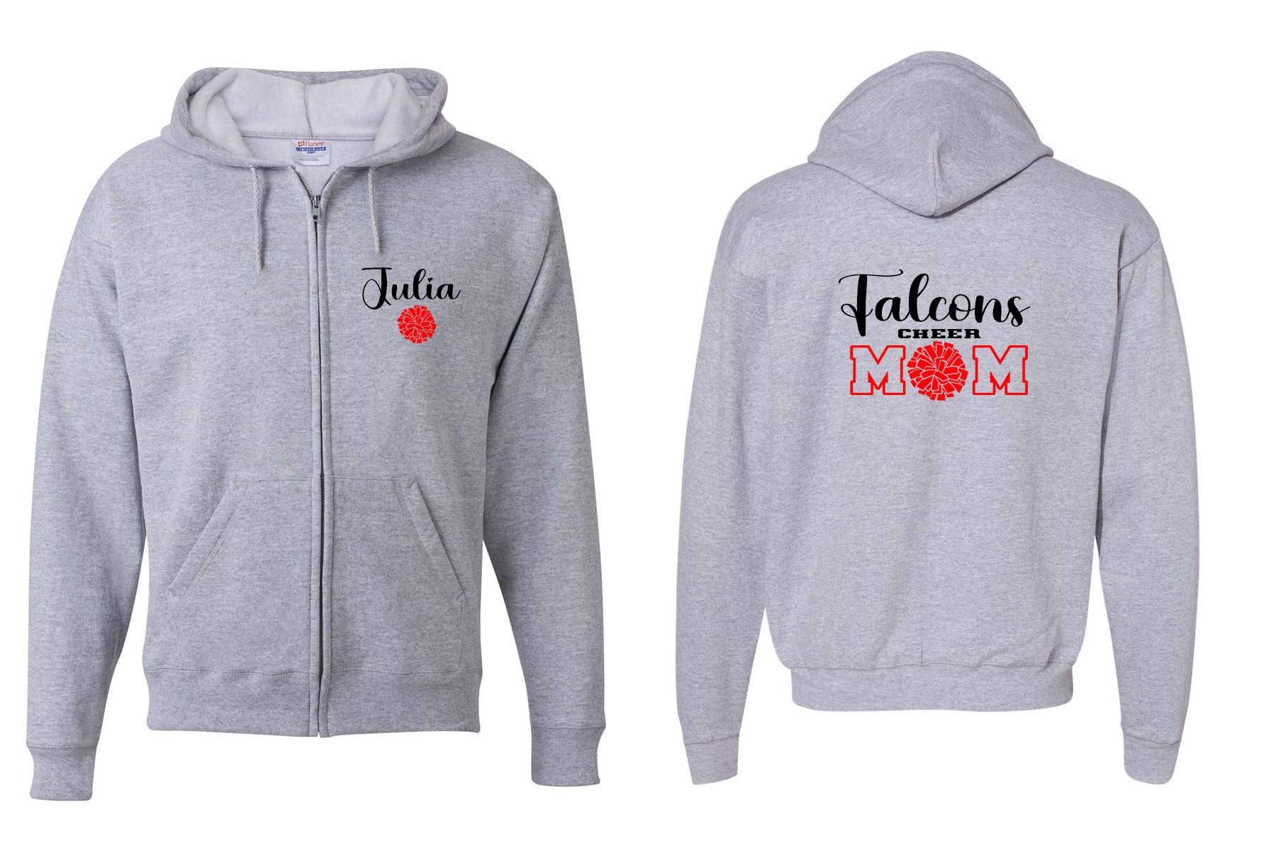 Falcons Cheer Zip up Sweatshirt Design 1
