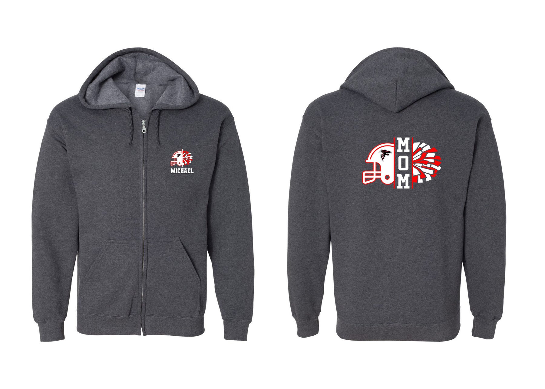 Falcons Cheer Zip up Sweatshirt Design 2