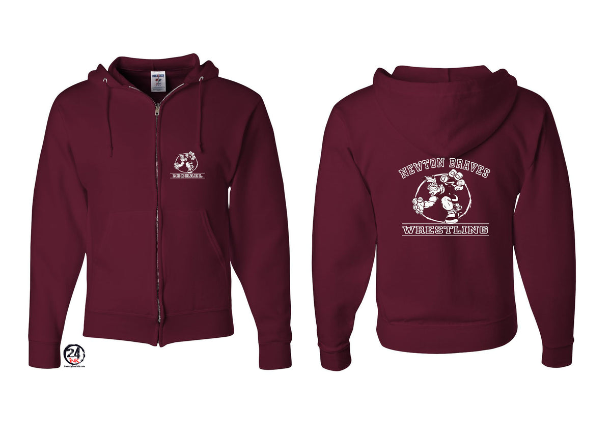 Newton Wrestling design 8 Zip up Sweatshirt