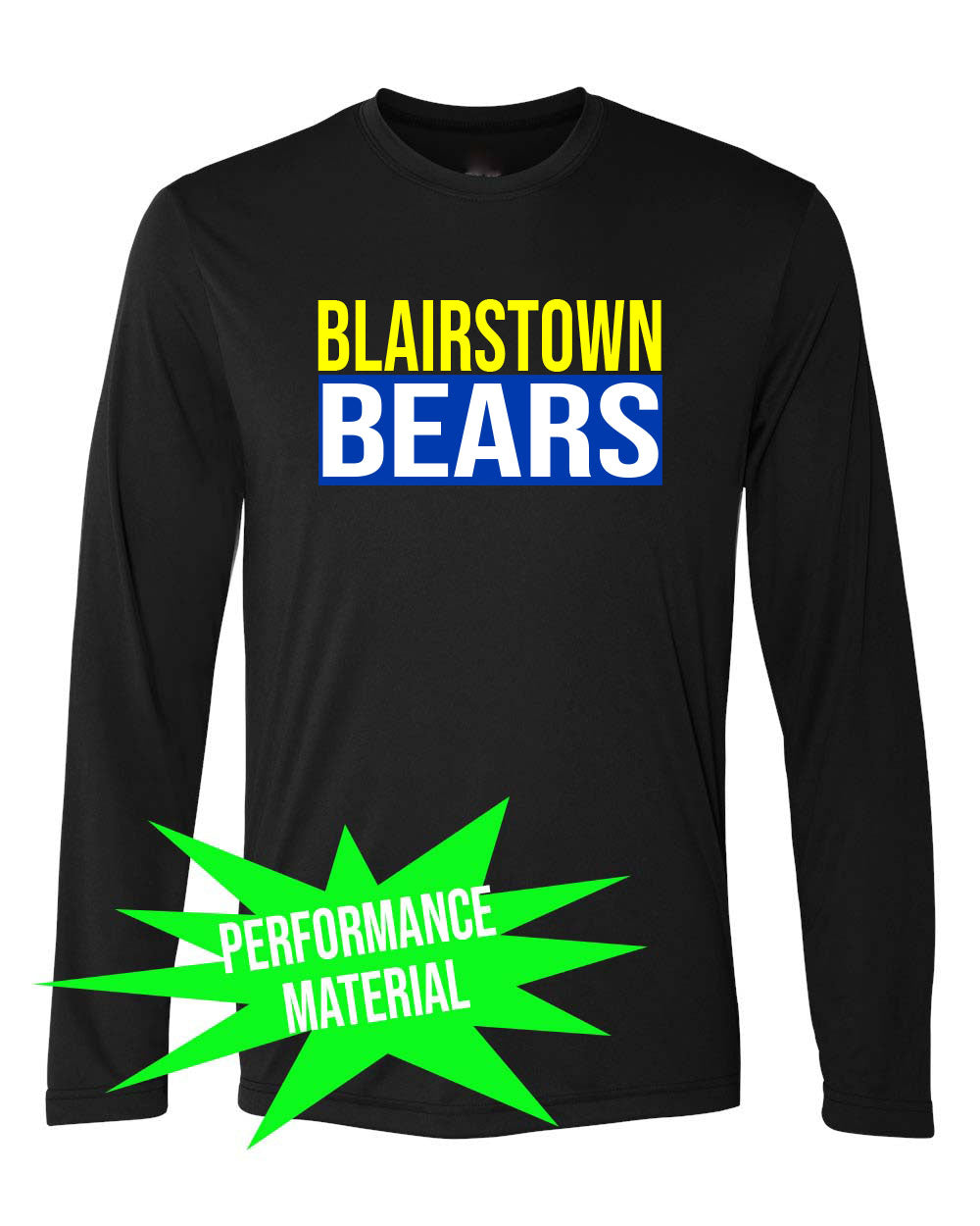 Blairstown Bears Performance Material Design 12 Long Sleeve Shirt