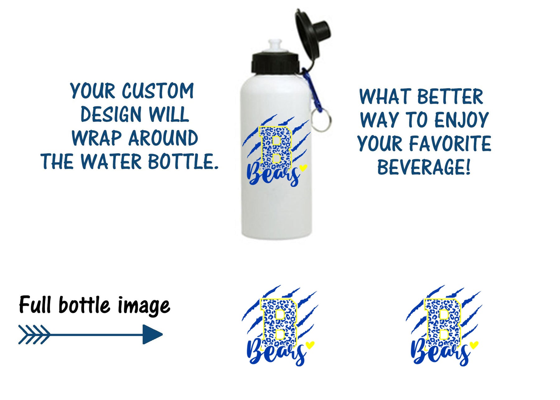 Blairstown Bears Design 11 Water Bottle