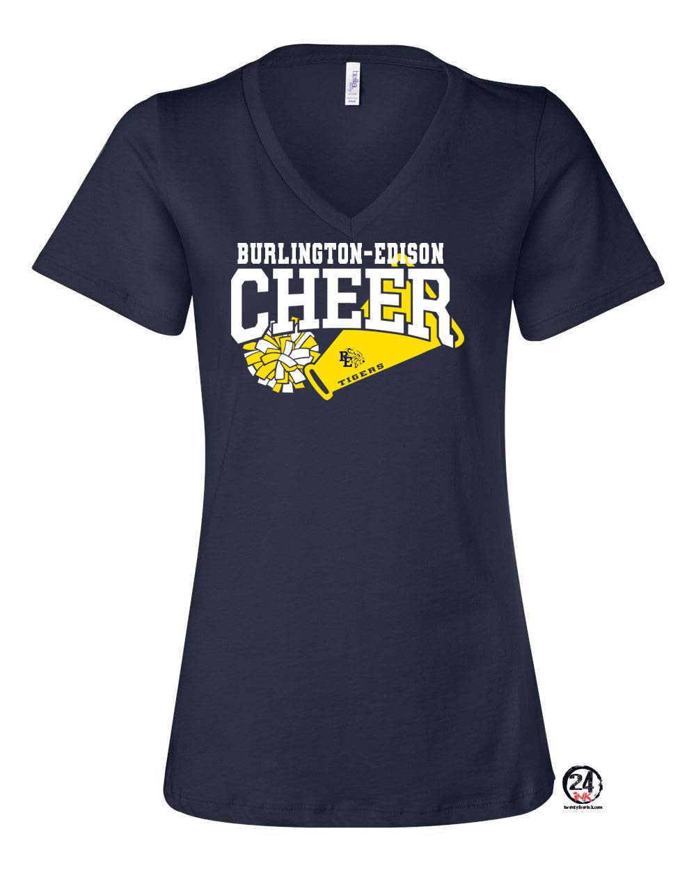 Burlington Edison Cheer V-Neck T-Shirt Design 2