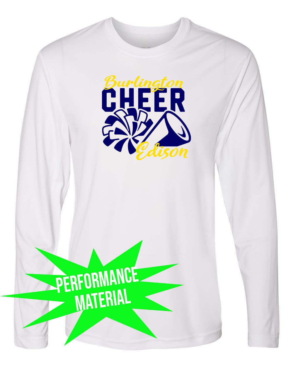 Burlington Edison Cheer Performance Material Long Sleeve Shirt Design 3
