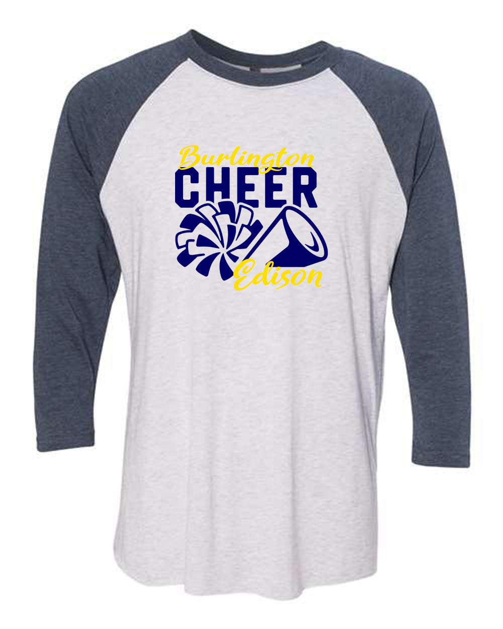Burlington Edison Cheer raglan shirt Design 3