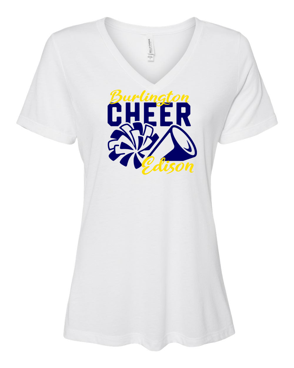 Burlington Edison Cheer V-Neck T-Shirt Design 3