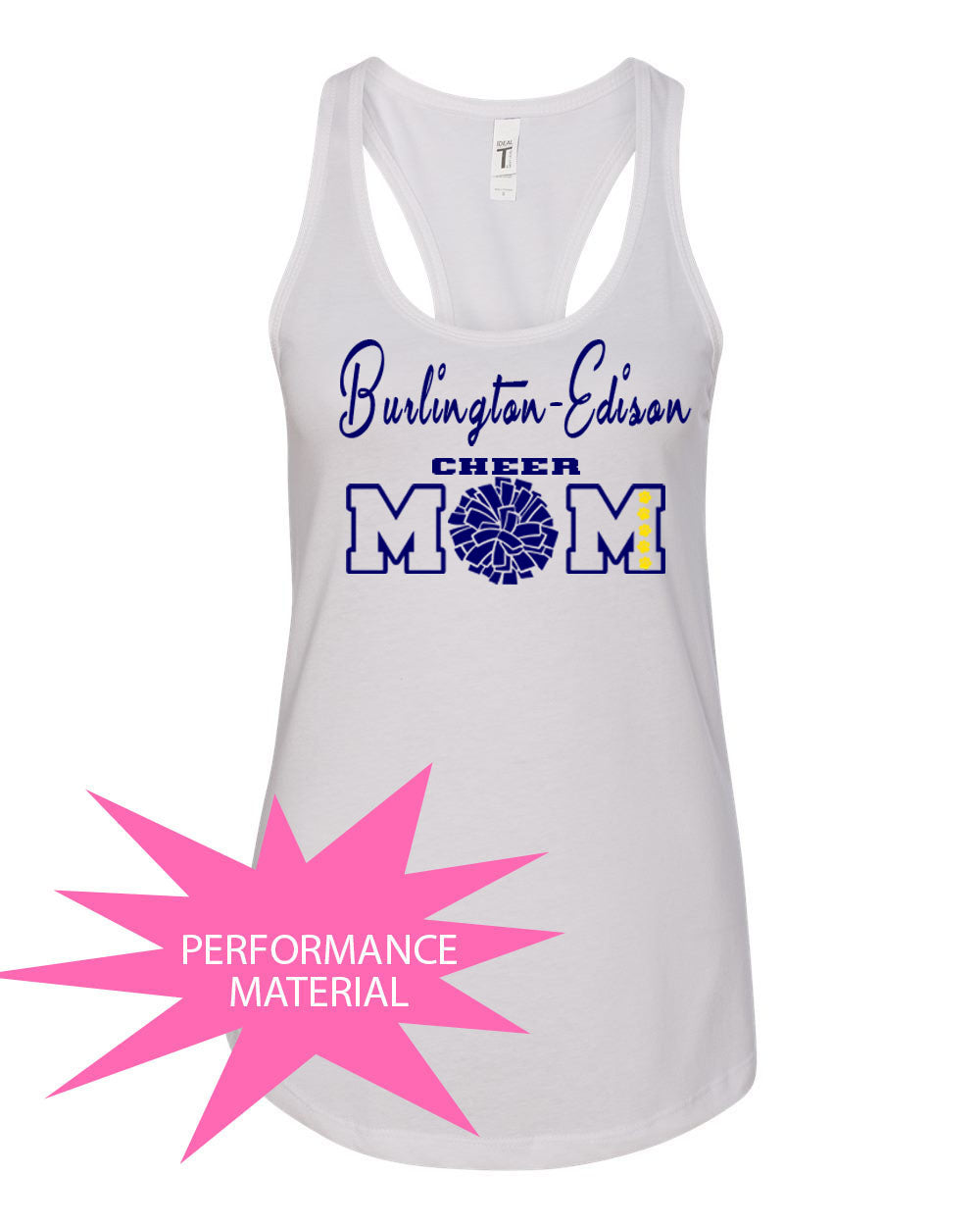 Burlington Edison Cheer Performance Racerback Tank Top Design 5