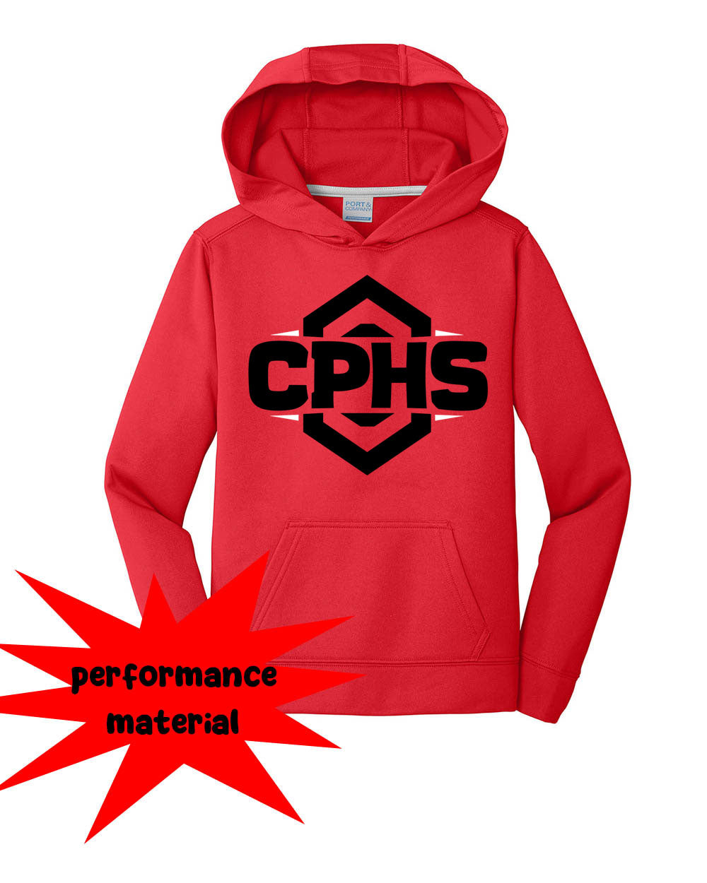 Cliffside Park Performance Hooded Sweatshirt Design 1